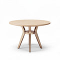 Tavolo rotondo in legno naturale 100 x 100 x 75 cm per soggiorno o cucina