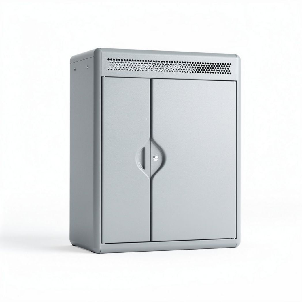Armadio grigio in metallo per esterni con doppia porta 80 x 40 x 120cm