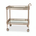 Carrello da servizio con struttura in metallo e ripiani in vetro 80 x 50 x 80cm