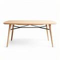 Tavolo in legno massello con piano ovale e struttura in metallo 120 x 60 x 75cm