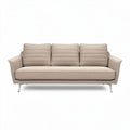 Divano 3 posti in tessuto beige con cuscini imbottiti dimensioni 200 x 90 x 85cm