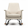 Poltrona in tessuto beige con base in metallo misura 80 x 80 x 90cm