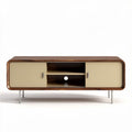 Mobile da soggiorno in legno e metallo con finiture beige e dimensioni 150 x 50 x 60cm