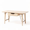 Scrivania in legno naturale con cassetto 120 x 60 x 75cm per ufficio